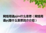 網(wǎng)絡(luò)用語pjm什么意思（網(wǎng)絡(luò)用語pj是什么意思簡(jiǎn)介介紹）