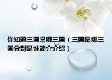 你知道三國(guó)是哪三國(guó)（三國(guó)是哪三國(guó)分別是誰(shuí)簡(jiǎn)介介紹）