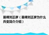苗傅劉正彥（苗傅劉正彥為什么兵變簡介介紹）
