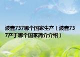 波音737哪個國家生產（波音737產于哪個國家簡介介紹）