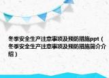 冬季安全生產(chǎn)注意事項(xiàng)及預(yù)防措施ppt（冬季安全生產(chǎn)注意事項(xiàng)及預(yù)防措施簡(jiǎn)介介紹）