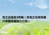 龍之谷綠龍3攻略（求龍之谷綠龍巢穴詳細(xì)攻略簡介介紹）