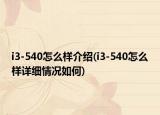 i3-540怎么樣介紹(i3-540怎么樣詳細(xì)情況如何)