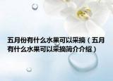 五月份有什么水果可以采摘（五月有什么水果可以采摘簡介介紹）