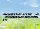 溫故而知新可以為師矣的可以是什么意思（溫故而知新可以為師矣有哪些意思簡介介紹）
