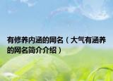 有修養(yǎng)內(nèi)涵的網(wǎng)名（大氣有涵養(yǎng)的網(wǎng)名簡(jiǎn)介介紹）