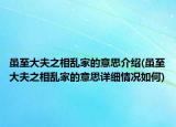 雖至大夫之相亂家的意思介紹(雖至大夫之相亂家的意思詳細情況如何)