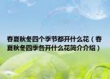 春夏秋冬四個(gè)季節(jié)都開什么花（春夏秋冬四季各開什么花簡(jiǎn)介介紹）