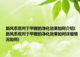 新風(fēng)系統(tǒng)對(duì)于甲醛的凈化效果如何介紹(新風(fēng)系統(tǒng)對(duì)于甲醛的凈化效果如何詳細(xì)情況如何)
