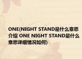 ONE(NIGHT STAND是什么意思介紹 ONE NIGHT STAND是什么意思詳細情況如何)