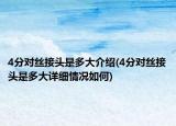4分對絲接頭是多大介紹(4分對絲接頭是多大詳細(xì)情況如何)