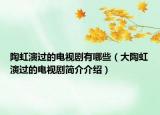 陶虹演過的電視劇有哪些（大陶虹演過的電視劇簡介介紹）