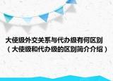 大使級外交關(guān)系與代辦級有何區(qū)別（大使級和代辦級的區(qū)別簡介介紹）