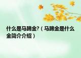什么是馬蹄金?（馬蹄金是什么金簡(jiǎn)介介紹）