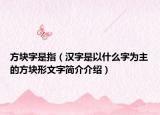 方塊字是指（漢字是以什么字為主的方塊形文字簡(jiǎn)介介紹）