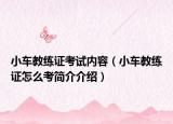 小車教練證考試內容（小車教練證怎么考簡介介紹）