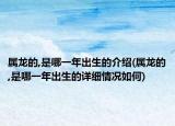 屬龍的,是哪一年出生的介紹(屬龍的,是哪一年出生的詳細(xì)情況如何)