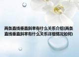 兩條直線垂直斜率有什么關(guān)系介紹(兩條直線垂直斜率有什么關(guān)系詳細情況如何)