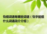 怡組詞語有哪些詞語（怡字能組什么詞語簡介介紹）