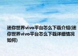 迷你世界vivo平臺怎么下載介紹(迷你世界vivo平臺怎么下載詳細情況如何)
