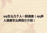 qq怎么幾個(gè)人一起語(yǔ)音（qq多人語(yǔ)音怎么弄簡(jiǎn)介介紹）