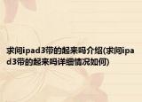 求問ipad3帶的起來嗎介紹(求問ipad3帶的起來嗎詳細(xì)情況如何)
