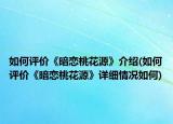如何評價《暗戀桃花源》介紹(如何評價《暗戀桃花源》詳細情況如何)