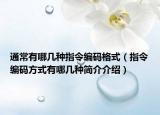 通常有哪幾種指令編碼格式（指令編碼方式有哪幾種簡(jiǎn)介介紹）