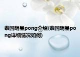 泰國(guó)明星pong介紹(泰國(guó)明星pong詳細(xì)情況如何)
