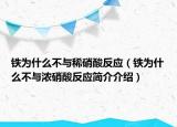 鐵為什么不與稀硝酸反應（鐵為什么不與濃硝酸反應簡介介紹）