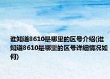 誰知道8610是哪里的區(qū)號介紹(誰知道8610是哪里的區(qū)號詳細情況如何)