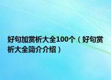 好句加賞析大全100個(gè)（好句賞析大全簡(jiǎn)介介紹）