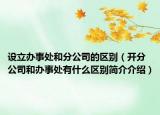 設(shè)立辦事處和分公司的區(qū)別（開分公司和辦事處有什么區(qū)別簡介介紹）
