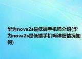 華為nova2s是低端手機(jī)嗎介紹(華為nova2s是低端手機(jī)嗎詳細(xì)情況如何)