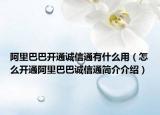 阿里巴巴開通誠(chéng)信通有什么用（怎么開通阿里巴巴誠(chéng)信通簡(jiǎn)介介紹）
