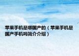 蘋果手機是哪國產的（蘋果手機是國產手機嗎簡介介紹）