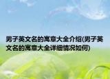 男子英文名的寓意大全介紹(男子英文名的寓意大全詳細(xì)情況如何)