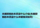 失眠抑郁的本質(zhì)是什么介紹(失眠抑郁的本質(zhì)是什么詳細(xì)情況如何)