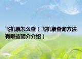 飛機(jī)票怎么查（飛機(jī)票查詢方法有哪些簡介介紹）