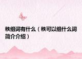 秩組詞有什么（秩可以組什么詞簡介介紹）