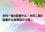 本科一批b段是什么（本科二批b段是什么意思簡(jiǎn)介介紹）