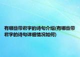 有哪些帶君字的詩(shī)句介紹(有哪些帶君字的詩(shī)句詳細(xì)情況如何)