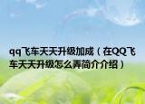 qq飛車天天升級(jí)加成（在QQ飛車天天升級(jí)怎么弄簡(jiǎn)介介紹）