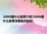 1000t是什么意思介紹(1000t是什么意思詳細(xì)情況如何)