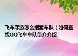 飛車手游怎么搜索車隊(duì)（如何查找QQ飛車車隊(duì)簡(jiǎn)介介紹）