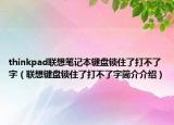 thinkpad聯(lián)想筆記本鍵盤鎖住了打不了字（聯(lián)想鍵盤鎖住了打不了字簡介介紹）