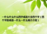 一什么什么什么四字成語(yǔ)大全四個(gè)字（四個(gè)字的成語(yǔ)一什么一什么簡(jiǎn)介介紹）