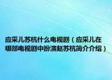 應(yīng)采兒蘇杭什么電視?。☉?yīng)采兒在哪部電視劇中扮演趙蘇杭簡介介紹）