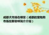 成都犬市場在哪里（成都的寵物狗市場在那里呀簡介介紹）