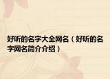 好聽的名字大全網(wǎng)名（好聽的名字網(wǎng)名簡介介紹）